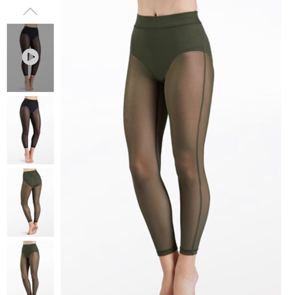 NWT Balera CROPPED MESH LEGGINGS SM11827 Color Olive Size Adult Small